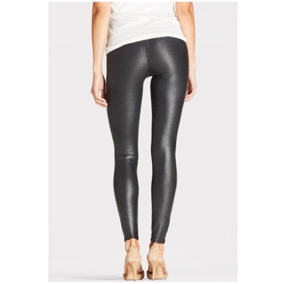 Spanx Power Waistband Faux Leather Pebble Leggings Size Large - Picture 2 of 12